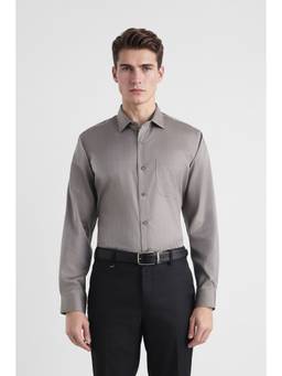 Van Heusen - Men Grey Stripes Full Sleeves Shirt