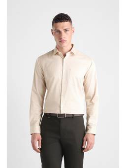 Van Heusen - Men Beige Printed Full Sleeves Shirt