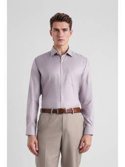 Van Heusen - Men Purple Textured Full Sleeves Shirt