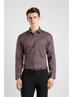 Van Heusen - Men Brown Printed Full Sleeves Shirt