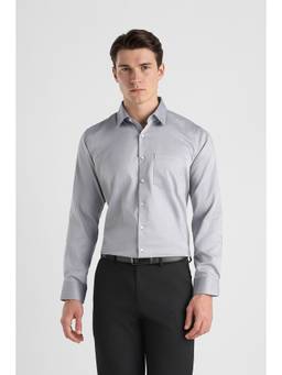 Van Heusen - Men Grey Textured Full Sleeves Shirt