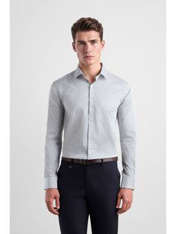 Van Heusen - Men Navy Blue Printed Full Sleeves Shirt