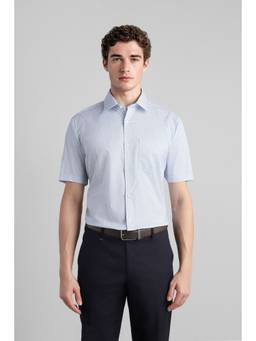 Van Heusen - Men Blue Printed Half Sleeves Shirt
