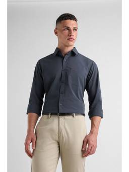Van Heusen - Men Navy Blue Solid Full Sleeves Shirt
