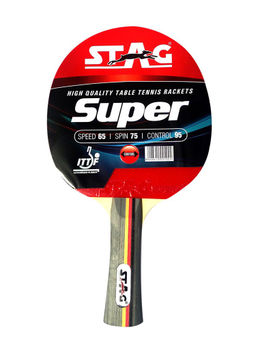 STAG - Super Table Tennis Racquet, 174 grams, Intermediate, ITTF Approved Rubber (Multi-Color)