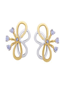 WHP Jewellers - Butterfly Diamond Earring in Dual Colored 18K Gold
