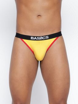 BASIICS by La Intimo - Men Yellow Cotton Thigh High Brief