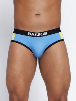BASIICS by La Intimo - Men Blue Cotton Double Solid Classic Brief