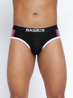 BASIICS by La Intimo - Men Black Cotton Double Solid Classic Brief