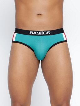 BASIICS by La Intimo - Men Teal Cotton Double Solid Classic Brief