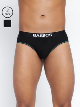 BASIICS by La Intimo - Men Black Cotton Everyday Active Brief (Pack of 2)