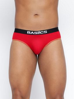 BASIICS by La Intimo - Men Red Cotton Everyday Active Brief