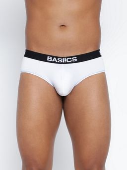 BASIICS by La Intimo - Men White Cotton Everyday Active Brief