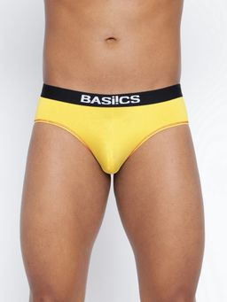BASIICS by La Intimo - Men Yellow Cotton Everyday Active Brief