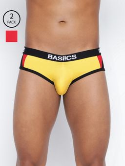 BASIICS by La Intimo - Men Multi Color Cotton Modern Pattern Brief (Pack of 2)
