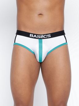 BASIICS by La Intimo - Men White Cotton Retro Style Brief