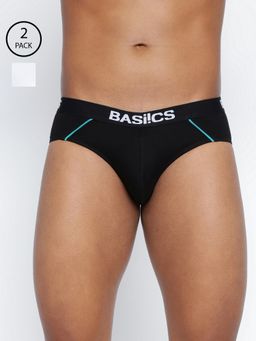 BASIICS by La Intimo - Men Multi Color Cotton Power Brief (Pack of 2)