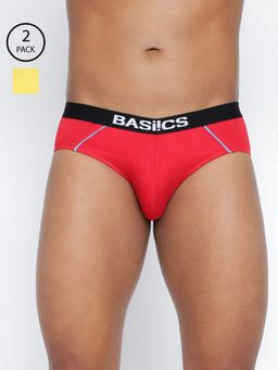 BASIICS by La Intimo - Men Multi Color Cotton Power Brief (Pack of 2)