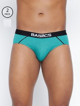 BASIICS by La Intimo - Men Multi Color Cotton Power Brief (Pack of 2)