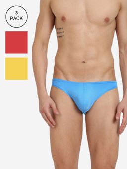 BASIICS by La Intimo - Men Multi Color Poly Semi (Pack of 3)