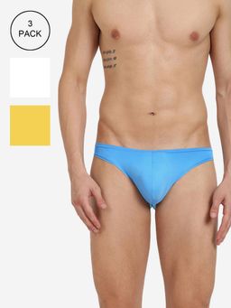 BASIICS by La Intimo - Men Multi Color Poly Semi (Pack of 3)