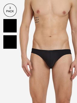 BASIICS by La Intimo - Men Black Poly Semi (Pack of 3)