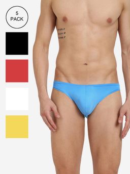 BASIICS by La Intimo - Men Multi Color Poly Semi (Pack of 5)