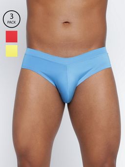 BASIICS by La Intimo - Men Multi Color Poly Fanboy Style Brief (Pack of 3)
