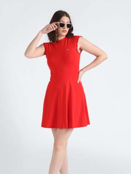 Tommy Hilfiger - Cotton Crew Neck A-Line Dress