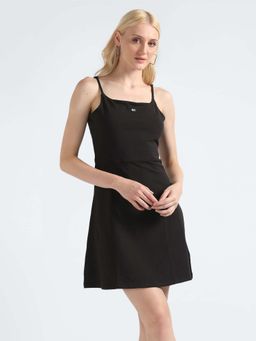Tommy Hilfiger - Cotton Spaghetti-Straps Neck A-Line Dress