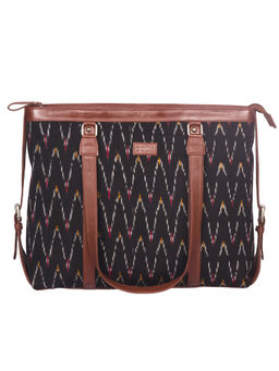 Zouk - Womens Black Printed Office Shoulder Bag for 15.6 Inch Laptop