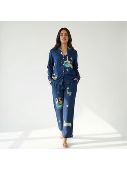 Sleeplove - Holiday Navy Blue Printed Pj Pants