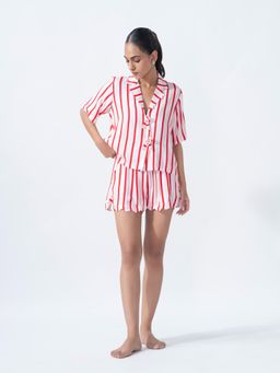 Sleeplove - Red Stripes And Bows Pj Short Set