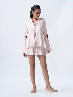 Sleeplove - Pink Rose Sorbet Ruffle Pj Short Set
