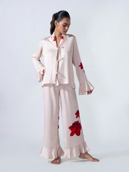 Sleeplove - Pink Rose Sorbet Ruffle Shirt