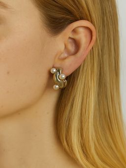 JEWELZ - White Alloy Silver Plated Pair Of Earring