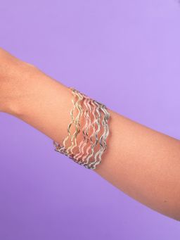 JEWELZ - Multi-Color Alloy Gold Plated Bangles (Pack of 9)