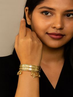 JEWELZ - Gold Alloy Gold Plated Bangles (Pack of 5)