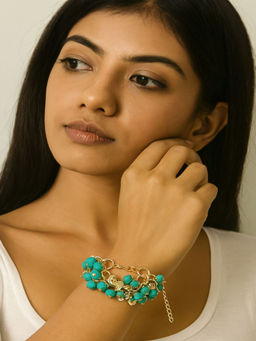 JEWELZ - Blue Alloy Gold Plated Bracelet