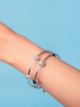 JEWELZ - Silver Alloy Silver Plated Bracelet (Pack of 2)
