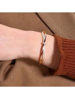 Dkane Designs - White Stainless Steel Gold Plated Bracelet