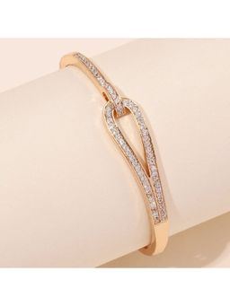 Dkane Designs - White Stainless Steel Gold Plated Bracelet