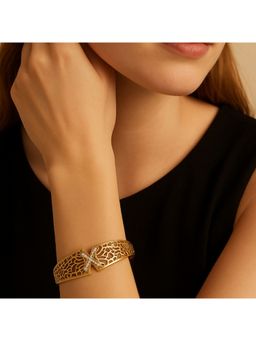 Dkane Designs - White Stainless Steel Gold Plated Bracelet
