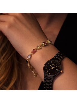 Dkane Designs - Multi-Color Stainless Steel Gold Plated Bracelet