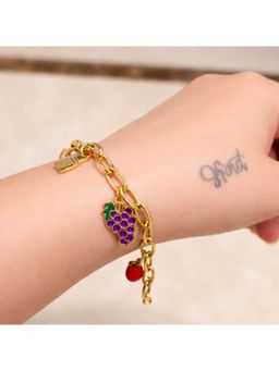 Dkane Designs - Multi-Color Stainless Steel Gold Plated Bracelet