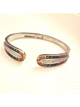 Dkane Designs - Multi-Color Stainless Steel Silver Plated Cuff