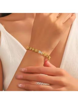 Dkane Designs - White Stainless Steel White Plated Bracelet