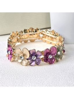 Dkane Designs - Multi-Color Stainless Steel Gold Plated Bracelet