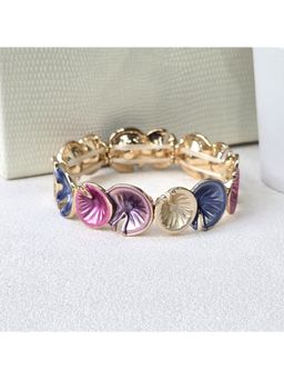 Dkane Designs - Multi-Color Stainless Steel Gold Plated Bracelet