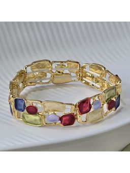 Dkane Designs - Multi-Color Aluminium Gold Plated Bracelet
